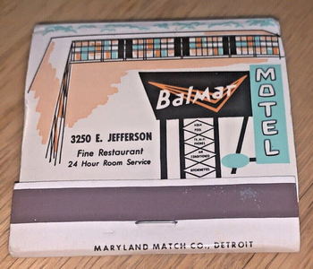 Balmar Motel - Matchbook (newer photo)